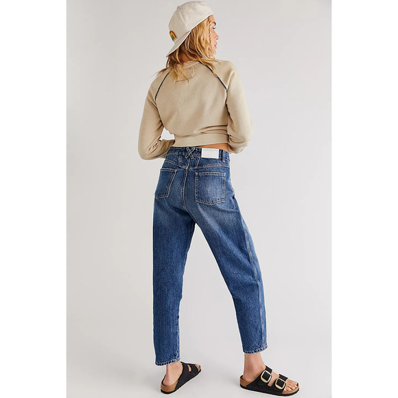 New Free People Closed Pearl Jeans $298 SIZE 26 High-Rise Tapered Retro Inspired - Picture 4 of 5